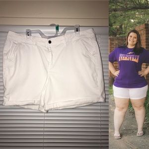 White Shorts Plus Size 20